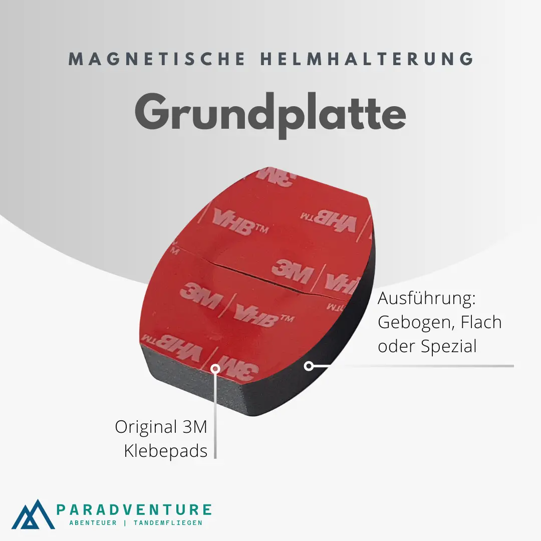 Grundplatte für Magnetische Gleitschirm Helmhalterung