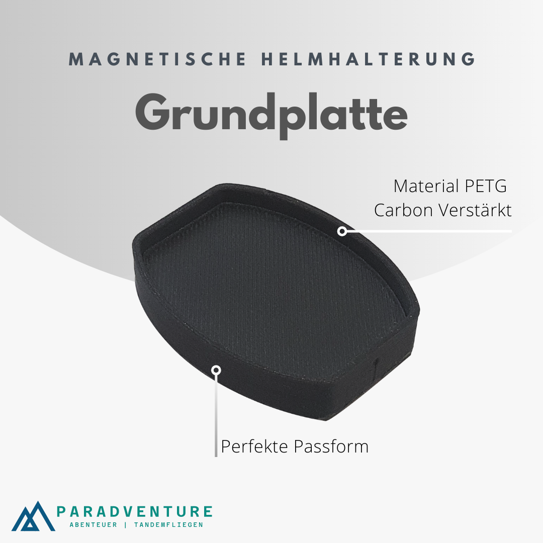 Grundplatte für die magnetische Helmhalterung